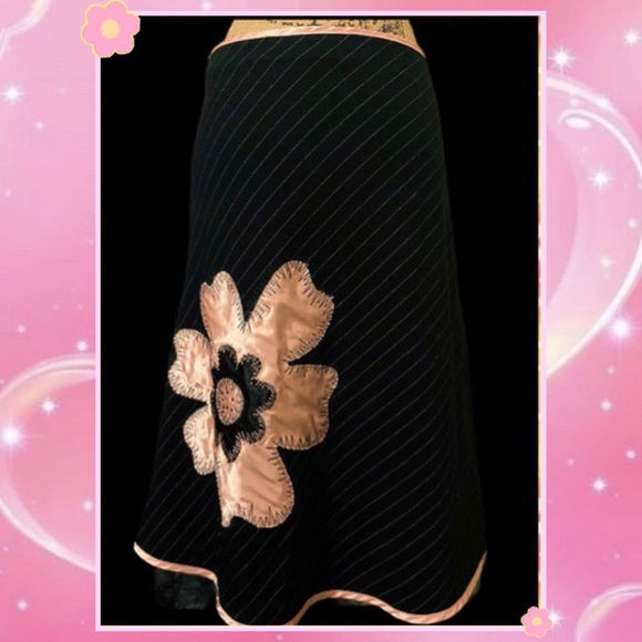 Vintage y2k Flower Pinstripe Skirt - Picture 1 of 2